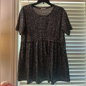 boutique polka dot babydoll tee